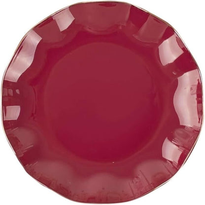 Efavormart 10 Pack | Burgundy 6" Round Plastic Dessert Salad Plates, Disposable - Image 7