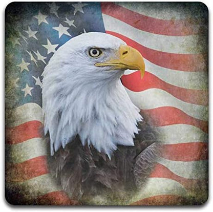 American Eagle Square Coaster Set - Made of Recycled Rubber - Set of 4