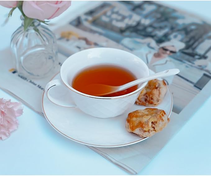 Bone China Tea Cup and Saucer Set - Image 4