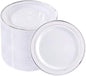 bUCLA 100Pieces Silver Plastic Plates - 6.25inch White with Silver Rim Disposable Salad/Dessert/Appetizer/Small Cake Plates for Weddings, Parties&Gathering