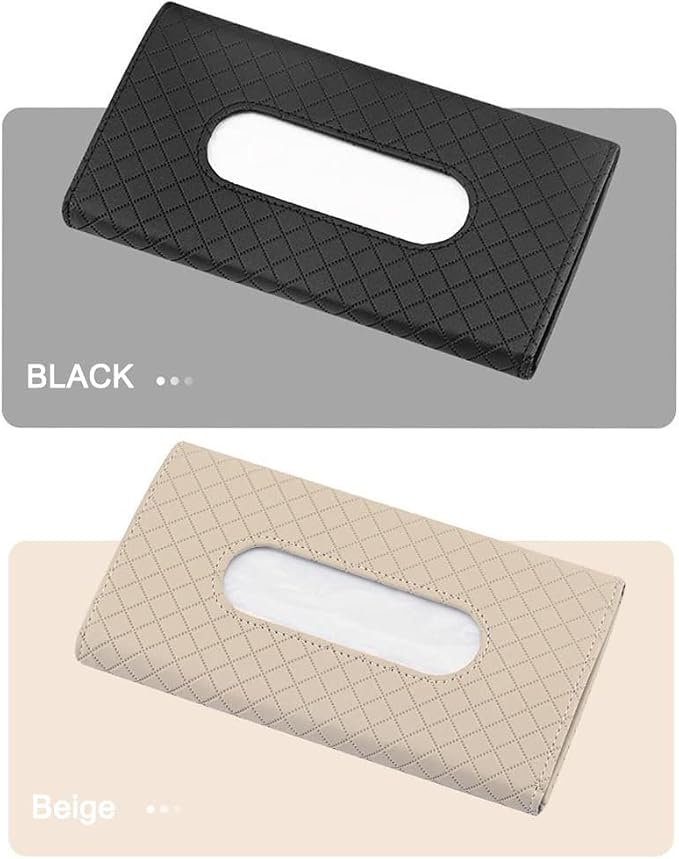 Car Sun Visor Tissue Holder, Car Napkin Holder, Premium PU Leather, Mask Holder - Image 7