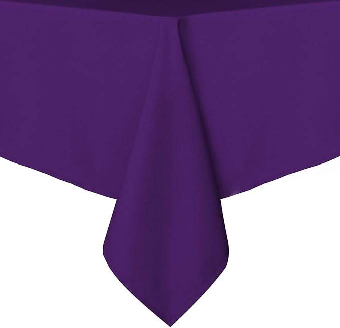 sancua Rectangle Tablecloth - 60 x 60 Inch - Stain and Wrinkle Resistant Washable Polyester Table Cloth, Decorative Fabric Table Cover for Dining Tables, Buffet Parties and Camping, Purple