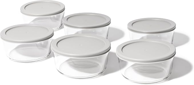 12-Piece Glass Food Storage Containers Set | 2-Cup, Leakproof | Microwave - Image 5