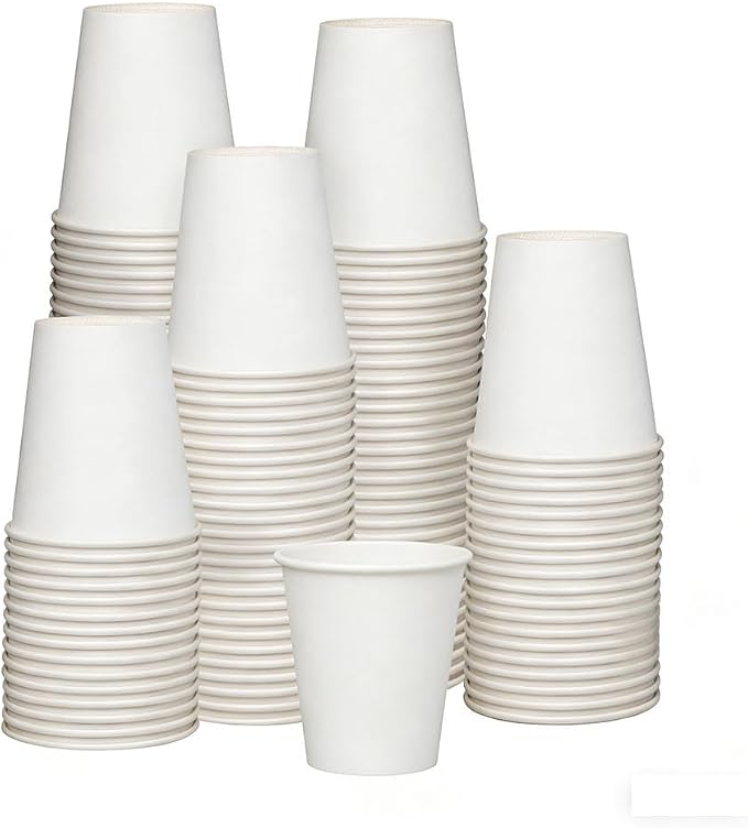 Disposable Paper Cups, 7 oz White Paper Cups 200 Count in Package Hot/Cold by HUAQIAOXI