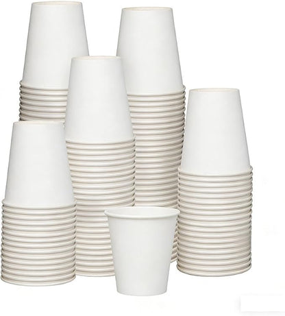 Disposable Paper Cups, 7 oz White Paper Cups 200 Count in Package Hot/Cold by HUAQIAOXI