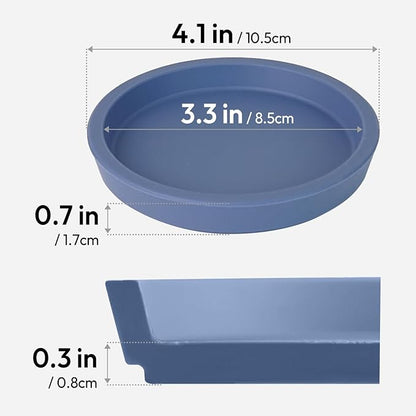 Carrotez Thick Silicone Coasters for Drinks, Round Bulky Cup Coasters for Coffee Table, Desk, Set of 2 - Blue