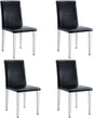 Dining Chairs Set of 4,Faux Leather with Chrome Plate Metal Legs,Armless Kitchen Room Chairs Set of 4,Max Load 300 Lbs,High Back Modern Design for Home Kitchen Living Room Bedroom