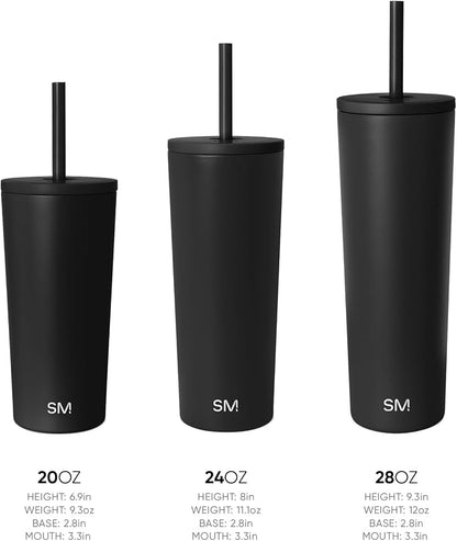 Simple Modern Iced Coffee Tumbler, Insulated | 24oz | Red | Reusable Stainless - Image 4