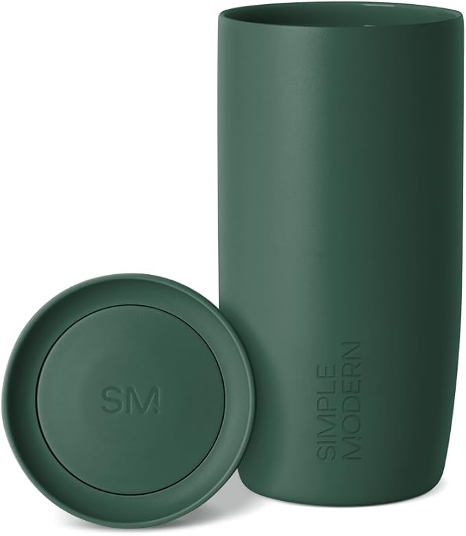 Simple Modern Insulated Travel Coffee Mug 360° Lid | 16oz | Green | Voyager by Unknown