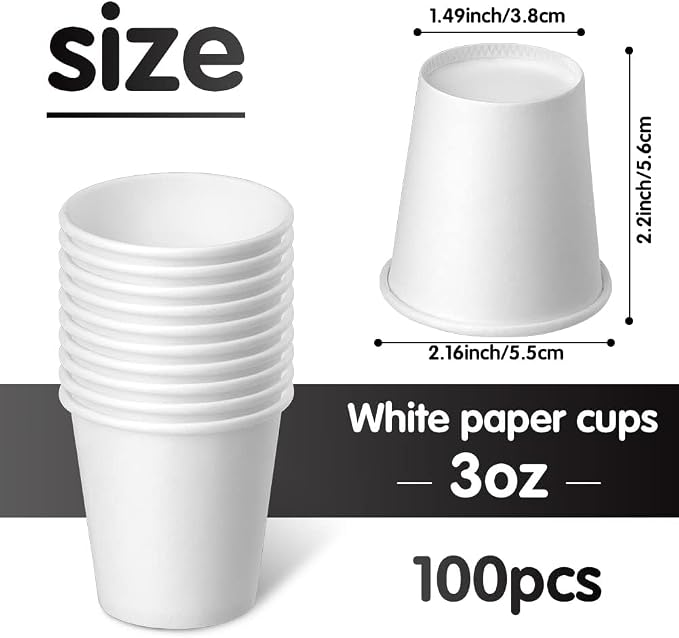3 oz 100 Pack Disposable Paper Cups, Bathroom Mouthwash Cups | Espresso - Image 2