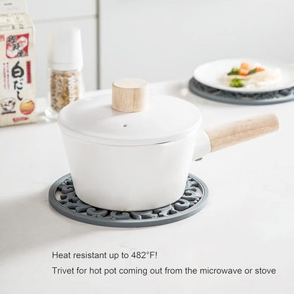 Extra Thick Silicone Trivet Mat for Hot Dishes, Hot Pots and Pans, Pot Holder, Hot Pad to Portect Your Table and Countertop, Kitchen Decor and Accessories,Merlot Red,Set of 3