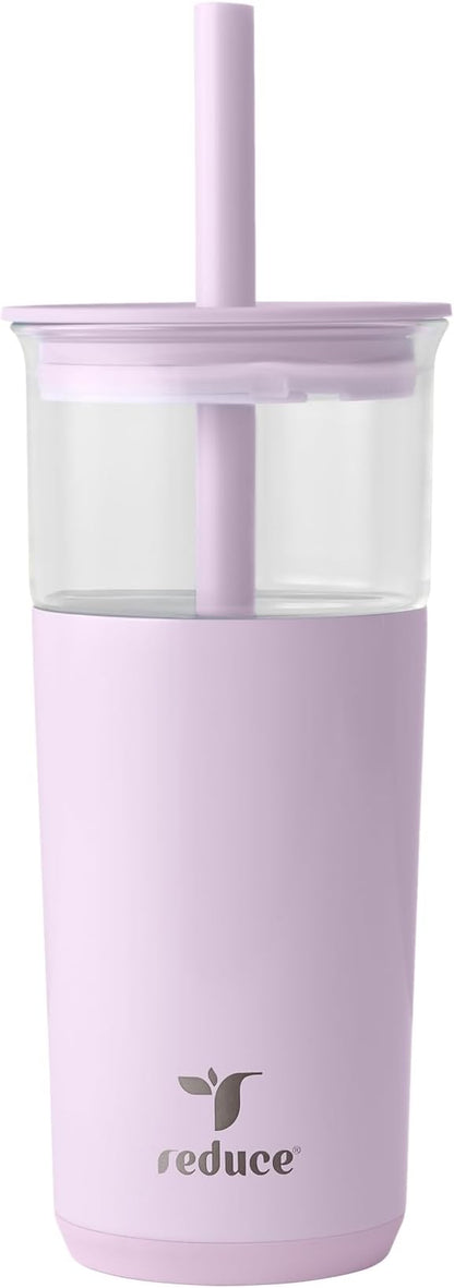 REDUCE Aspen - 20oz Vacuum Insulated Glass Tumbler - Extra Wide Straw & Lid | by Reduce