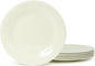 Melamine Beaded Appetizer/Salad/Dessert/Side Plates, Cream, Set of 6, 8.5 inch, Platter, Serving Dishes, Kid-Friendly, Chip and Break-Resistant, Durable, for Indoor and Outdoor, Dishwasher Safe
