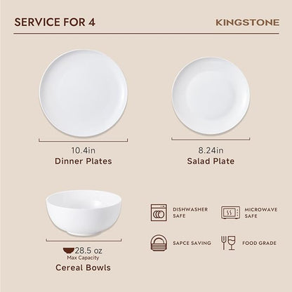 12-Piece Bone China Dinnerware Set - Image 4