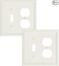 2-Pack Combo Toggle/Duplex Light Switch Cover Plate, Light Almond Wall Outlet Cover Plate, Decorative Wall Receptacle Cover for Electrical Outlets, Light Switch, Durable Solid Zinc Alloy