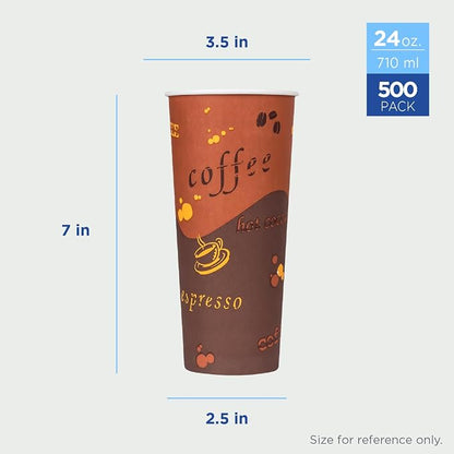 Karat 24 oz Paper Hot Coffee Cups Disposable, Leak-Resistant Double Poly-Lined - Image 3