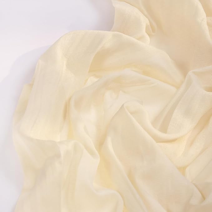 DeZerlor Beige Cheesecloth Table Runners 12 Pack Summer Boho Runners | - Image 3