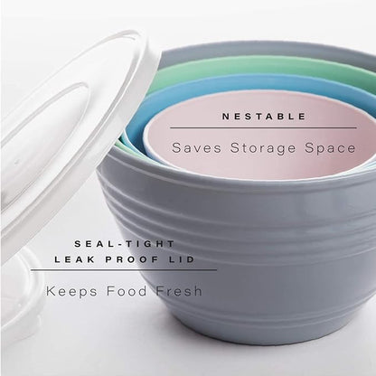 BINO | Mixing Bowl Set with Lids | Versatile Plastic Bowls - Image 3