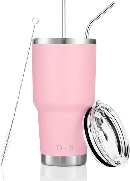 D·S 30 oz Pink Tumbler Double Wall Vacuum Insulated Travel Coffee Mug | Double by D%C2%B7STUMBLER