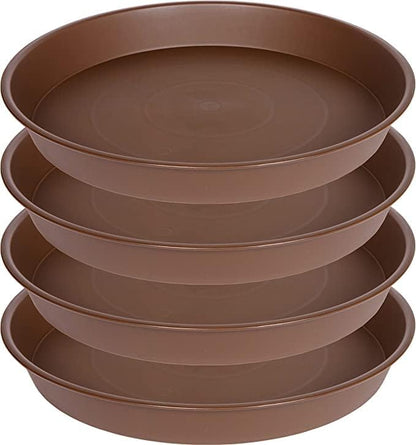 4 Pack of 16 17 inch Plant Saucer, 2.3" Depth, Heavy Duty Deep Plant Trays by Bleuhome