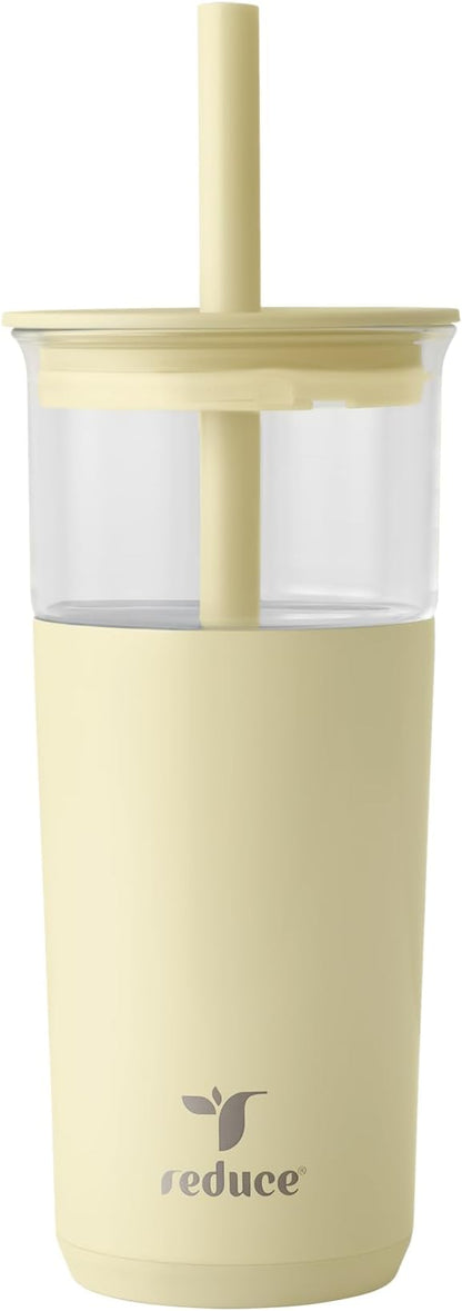 REDUCE Aspen - 20oz Vacuum Insulated Glass Tumbler - Extra Wide Straw & Lid | by Reduce