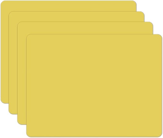 Silicone Placemats, Food-Grade Non-Slip Waterproof, Dining, Stain Resistant, Countertop Protector, Kitchen Counter Mat, Heat Resistant, Baking mat Dishwasher Safe (15.7x11.8Inch-4pack, Yellow)