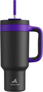 40 oz Tumbler with Handle, 2-in-1 Straw and Sip Lid, Dishwasher Safe, Insulated by POWCAN
