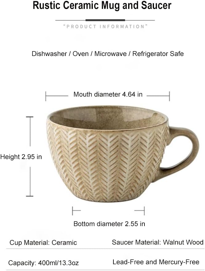Large Mug, Ceramic Cup, Cup for Coffee Tea Cereal Breakfast Milk Hot cocoa - Image 2