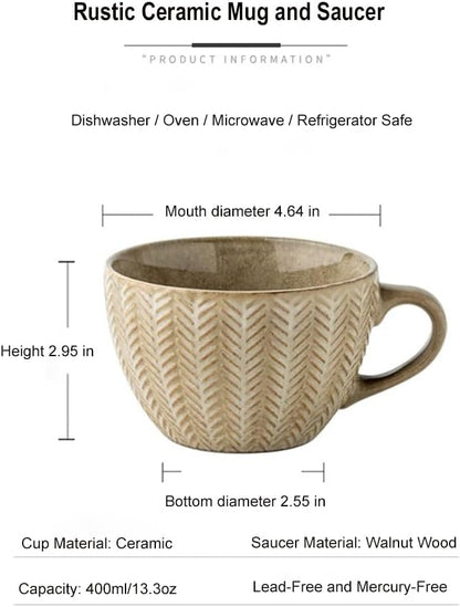 Large Mug, Ceramic Cup, Cup for Coffee Tea Cereal Breakfast Milk Hot cocoa - Image 2