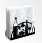 Grape Wine and Glass Decorative Black Metal Napkin Holder for Table, 4.9" x 4.9" x 1.9" Standing Napkin Holder for Home Kitchen Restaurant Picnic Party Coffee Bar Dining Room