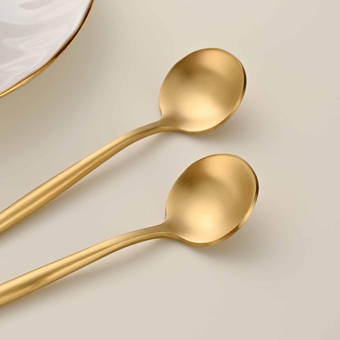 5.1 Inches Satin Gold Coffee&Tea Spoons, Small Demitasse Spoon, Mini Spoons - Image 4