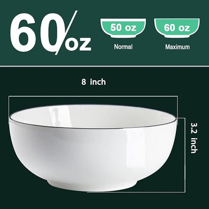 QINLANG 60 Ounces Large Soup Bowl, 8 Inches Pho Bowls, Large Ramen Bowls Set of - Image 2