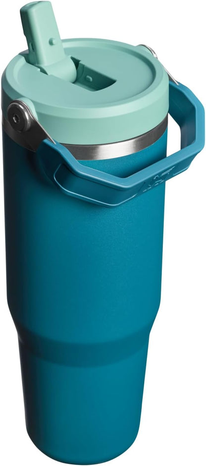 STANLEY IceFlow 2.0 Flip Straw Tumbler, 30 oz, Coastal Teal | Easy Carry Handle - Image 3