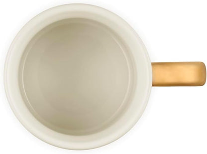 Le Creuset Stoneware Vancouver Mug, 14 oz., Peche/Gold Metallic Handle - Image 3