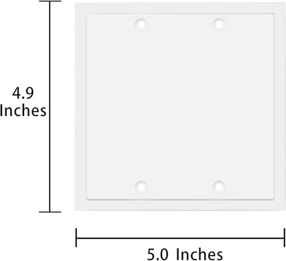 Henne Bery Modern Edge Decorative Wall Plate Switch Plate Outlet Cover, Durable Solid Zinc Alloy (Double Blank, White)