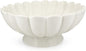 Large Fruit Bowl for Kitchen Counter-10.6" White Ceramic Fluted Scalloped Decorative Footed Bowl -Elegant Pedestal Display Bowls for Entryway Table, Perfect for Housewarming &Wedding Gift