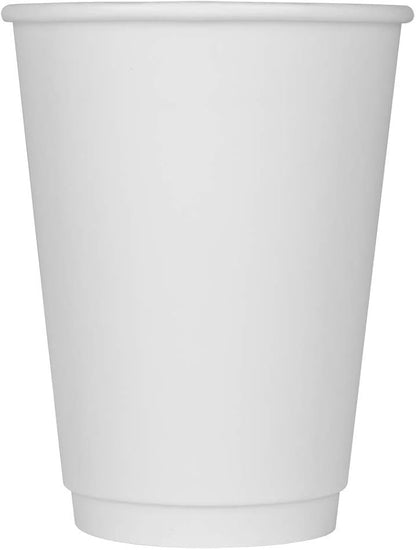 Karat 12 oz Double-Wall Insulated Coffee Cup White Disposable Paper Hot Cup by Karat