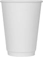 Karat 12 oz Double-Wall Insulated Coffee Cup White Disposable Paper Hot Cup by Karat
