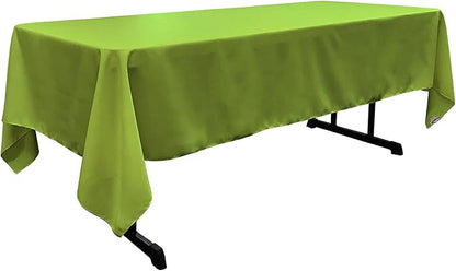 LA Linen Polyester Poplin Washable Rectangular Tablecloth, Stain and Wrinkle Resistant Table Cover 60x108, Fabric Table Cloth for Dinning, Kitchen, Party, Holiday 60 by 108-Inch, Lime