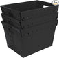 Hudson Exchange 18.25 x 13.25 x 11.75 (3 Pack) Corrugated Space Age Handled Storage Container Mail Tote, Black