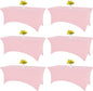 HAISIWLKJ 6 Pack Table Cloth 8ft Pink Tablecloths for Rectangle Folding Table Spandex Fitted Stretch Cover Wrinkle Resistant Washable Protector for Party, Wedding, Banquet, Festival.