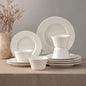 4-piece set, ceramic tableware set, relief plate and bowl set, microwave and by Unknown