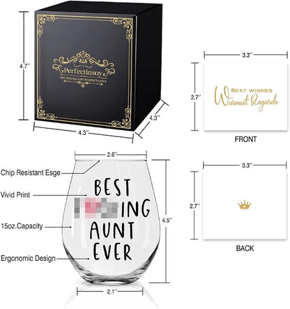 Perfectinsoy Best Aunt Ever Wine Glass - Image 2