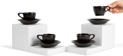 ANGELENO Coffee Espresso Cups Set of 4, 2.7oz Porcelain Ceramic Demitasse Cups - Image 3