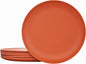 TP 10" Plate Set, 6-Piece Melamine Round Dinner Plates, Unbreakable Weighty Serving Dishes for Home, Outdoor Party, Restaurants, Orange