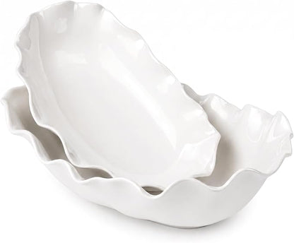 DOWAN Ceramic Serving Bowls Set of 2, Large Serving Dishes by DOWAN