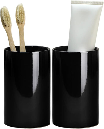 Gaolinci 2 Pcs Simple Solid Color Ceramic Mouthwash Cups, Bathroom Brushing Cup by Gaolinci