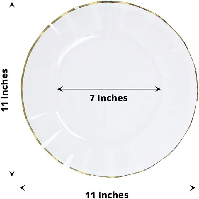 Efavormart 11" Dinner Plates – Set of 10 Plastic Clear Round Disposable Plates - Image 3