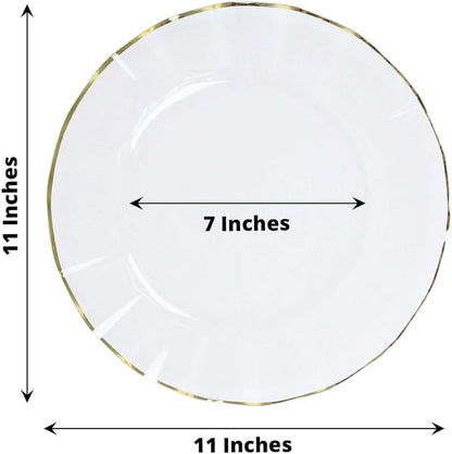 Efavormart 11" Dinner Plates – Set of 10 Plastic Clear Round Disposable Plates - Image 3