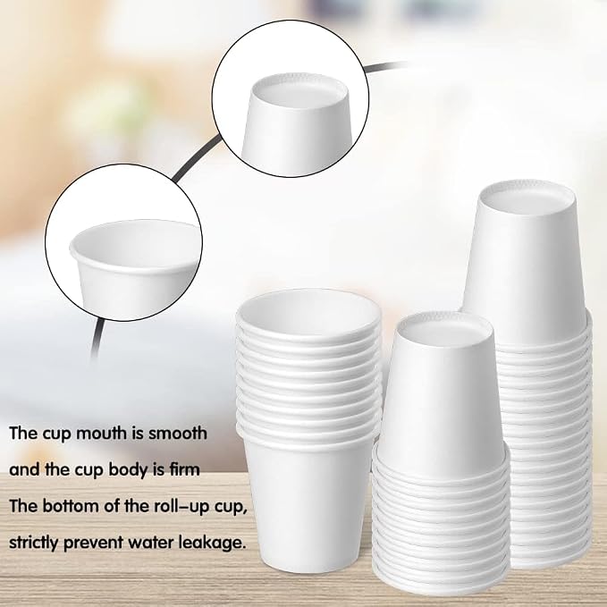3 oz 100 Pack Disposable Paper Cups, Bathroom Mouthwash Cups | Espresso - Image 3